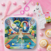 Tennis 30. Geburtstag für siamesische Katzen-Liebh Pappteller (Party)