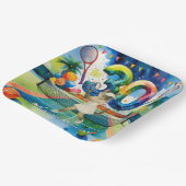 Tennis 30. Geburtstag für siamesische Katzen-Liebh Pappteller (Gewinkelt)