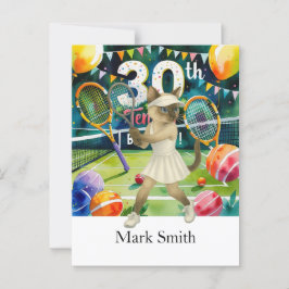 Tennis 30. Geburtstag für siamesische Katzen-Liebh Postkarte