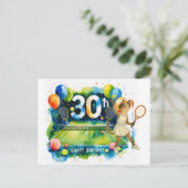 Tennis 30. Geburtstag für siamesische Katzen-Liebh Postkarte (Stehend Vorderseite)