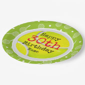 Tennis 30. Geburtstag mit Tennisball und Nummer Pappteller (Schrägansicht)