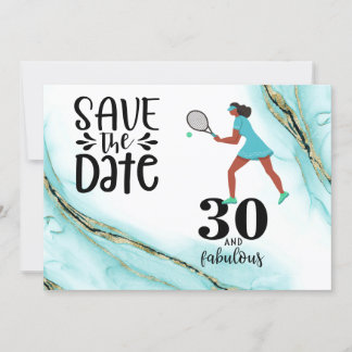 Tennis 30. Geburtstag Save the Date Einladung