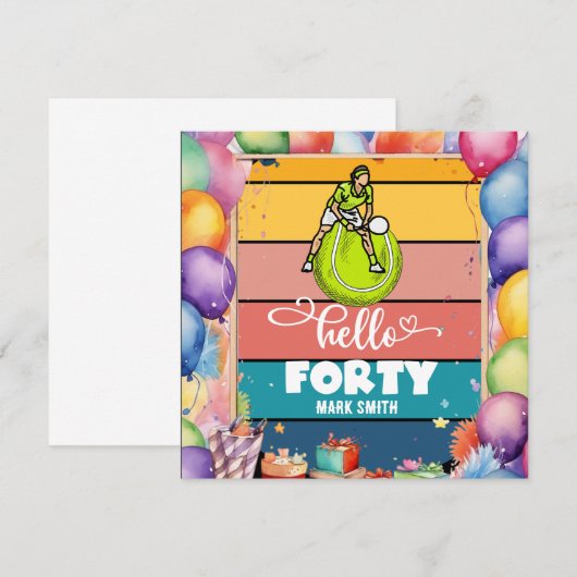 Tennis 40. Geburtstag (Vorne/Hinten)