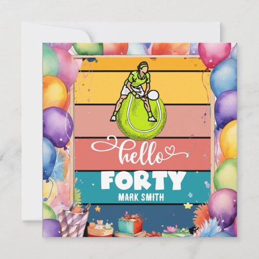 Tennis 40. Geburtstag (Vorderseite)