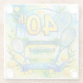 Tennis 40. Geburtstag Glasuntersetzer (Rückseite)