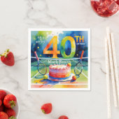 Tennis 40. Geburtstag Serviette (Beispiel)