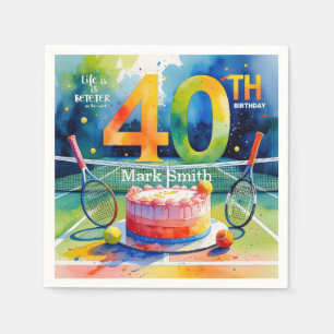Tennis 40. Geburtstag Serviette