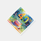 Tennis 40. Geburtstag Serviette (Ecke)