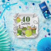 Tennis 40. Geburtstag Tennisball Liebe Pappteller (Party)