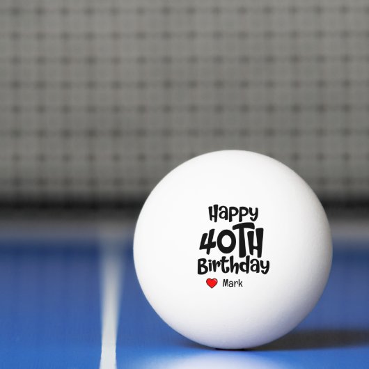 Tennis 40. Geburtstag Tischtennisball (Netto)