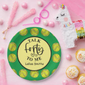 Tennis 40. Geburtstags-Plattenspieler Party Pappteller (Party)