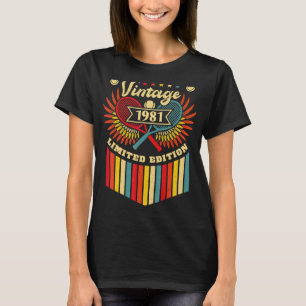 Tennis 41. Geburtstag Männer Frauen Vintag 1981 Te T-Shirt