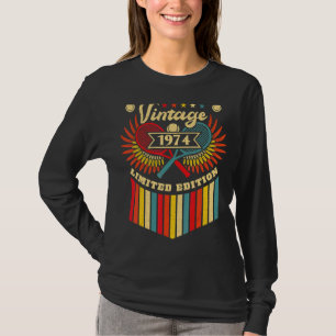 Tennis 48. Geburtstag Männer Frauen Vintag 1974 Te T-Shirt