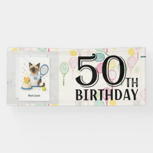 Tennis 50. Geburtstag für Cat Lovers Banner