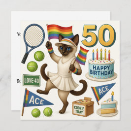 Tennis 50. Geburtstag für Cat Lovers Einladung