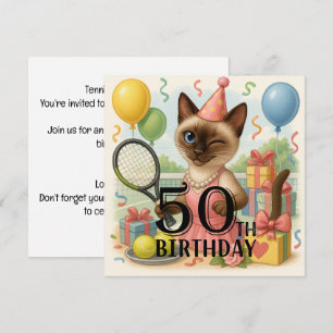 Tennis 50. Geburtstag für Cat Lovers Einladung
