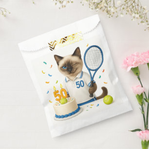 Tennis 50. Geburtstag für Cat Lovers Geschenktütchen