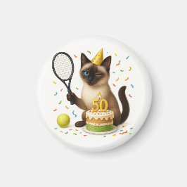 Tennis 50. Geburtstag für Cat Lovers Magnet