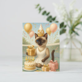Tennis 50. Geburtstag für Cat Lovers Postkarte