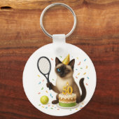 Tennis 50. Geburtstag für Cat Lovers Schlüsselanhänger (Vorderseite)