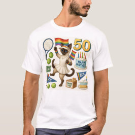 Tennis 50. Geburtstag für Cat Lovers T-Shirt