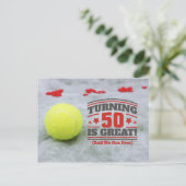 Tennis 50. Geburtstag ist großartig Postkarte (Stehend Vorderseite)