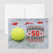 Tennis 50. Geburtstag ist großartig Postkarte (Vorne/Hinten)