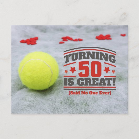 Tennis 50. Geburtstag ist großartig Postkarte (Vorderseite)