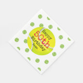 Tennis 50. Geburtstag mit Tennisball und Nummer Serviette (Ecke)