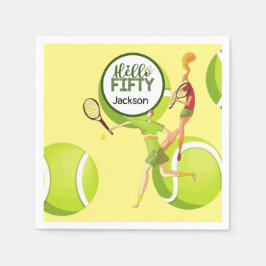 Tennis 50. Geburtstag Serviette