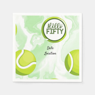 Tennis 50. Geburtstag Serviette