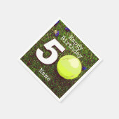Tennis 50. Geburtstag Tennisball und Blume Serviette (Ecke)