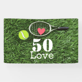 Tennis 50. Geburtstag Tennisball und Liebe Banner