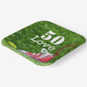 Tennis 50. Geburtstag Tennisball und Liebe Pappteller (Gewinkelt)