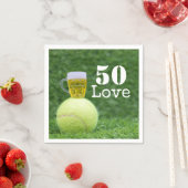 Tennis 50. Geburtstag Tennisball und Liebe Serviette (Beispiel)