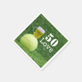Tennis 50. Geburtstag Tennisball und Liebe Serviette (Ecke)