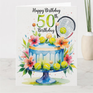 Tennis 50. Geburtstag Tennisball und Nummer Karte