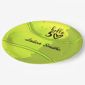 Tennis 50. Geburtstagspassette für Party Pappteller (Schrägansicht)