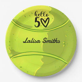 Tennis 50. Geburtstagspassette für Party Pappteller