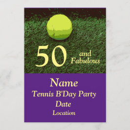 Tennis 50. und fabelhafte Geburtstagsparty Einladu Einladung