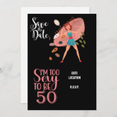 Tennis 50. und fabelhafte Geburtstagsparty Einladung (Vorne/Hinten)