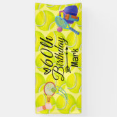 Tennis 60. Geburtstag bis Tennis Player Banner (Vertikal)