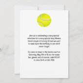 Tennis 60. Geburtstag für Frauenspieler Einladung (Rückseite)