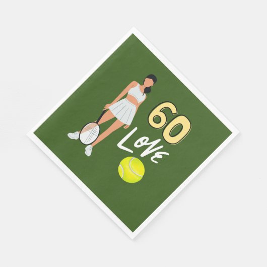 Tennis 60. Geburtstag für Frauenspieler Serviette (Ecke)