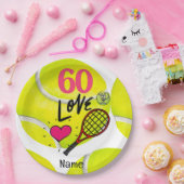 Tennis 60. Geburtstag für Tennis Player Pappteller (Party)