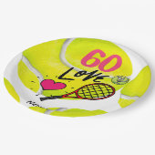 Tennis 60. Geburtstag für Tennis Player Pappteller (Schrägansicht)