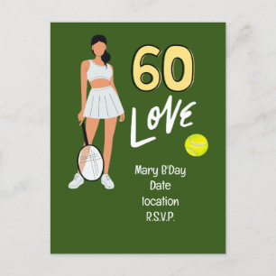 Tennis 60. Geburtstag für Tennisspielerin Postkarte