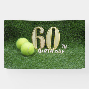 Tennis 60. Geburtstag mit 60 und Bälle Banner