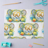 Tennis 60. Geburtstag mit Ball und Schläger Seidenpapier (Basteln)