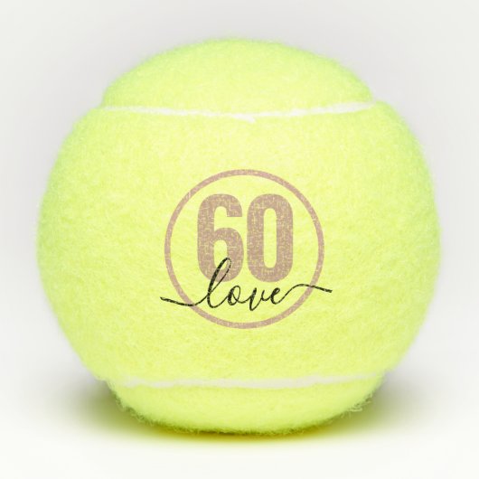 Tennis 60. Geburtstag Mit Monogramm Tennisbälle (Vorderseite)